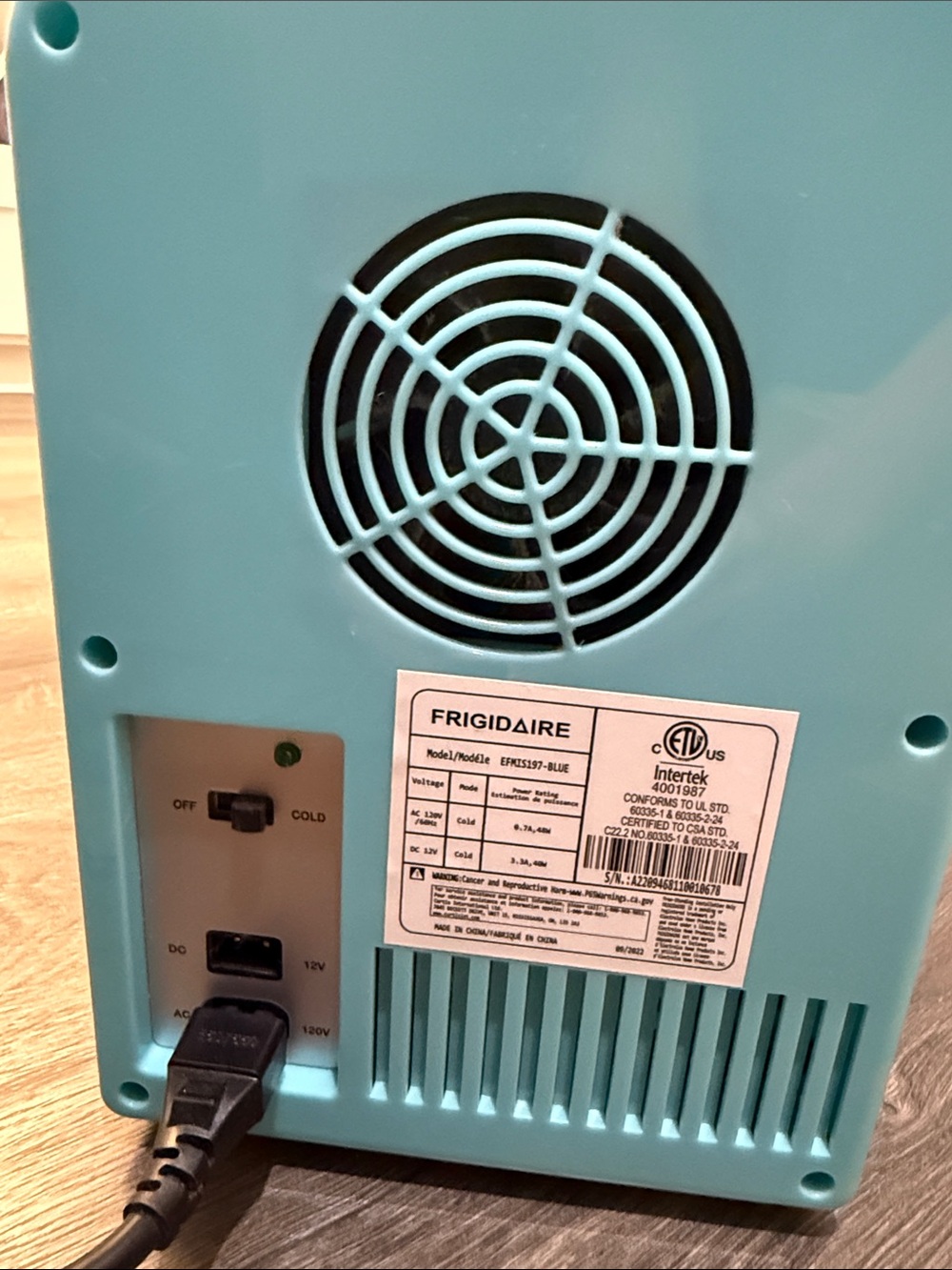 Frigidaire Retro Mini Refrigerator - Aqua Blue - Picture 3 of 3